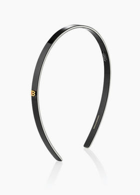 Acetate Headband Black/White Small